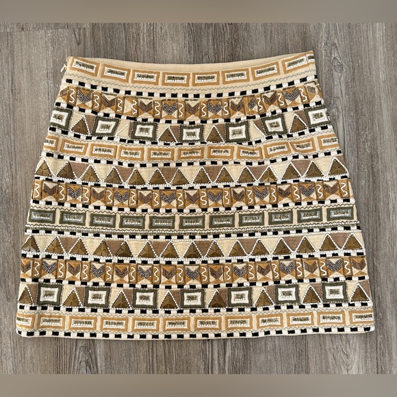 Veronica Beard Beige Multi Riel Beaded Skirt Size US 2 - Picture 3 of 7